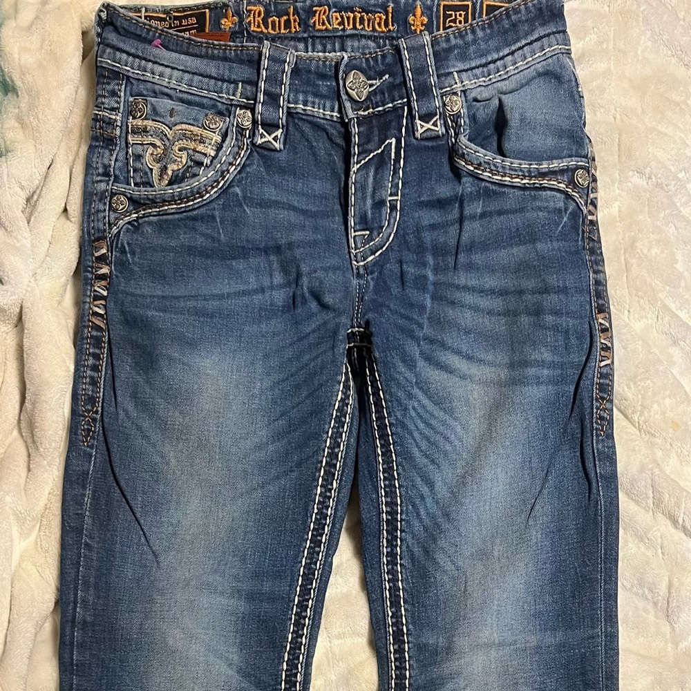 Men’s Rock Revivals Nero Slim Boot Jeans size 28